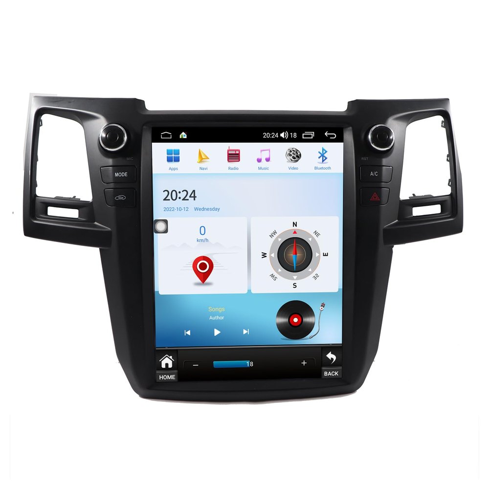 ASVEGEN 12.1 Inch Touch Vertical Screen Car Stereo for Toyota Fortuner Revo 2004-2015 Manual A/C, Android 9.0 4+64G IPS 1080P GPS Navigation Audio Head Unit WiFi Carplay