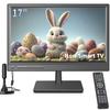 Jexiop 17inch TV,Small Flat Screen TV with ATSC Digital Tuner-HDMI &USB Port in-Dual Power-12 Volt Charger Cable and AC Power Suitable-for Caravan,Kitchen,Bedroom view 1