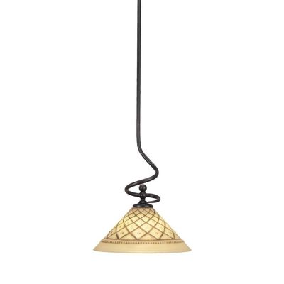 Toltec Lighting Capri 1 Light Mini Pendant in Dark Granite (901-DG-7182)