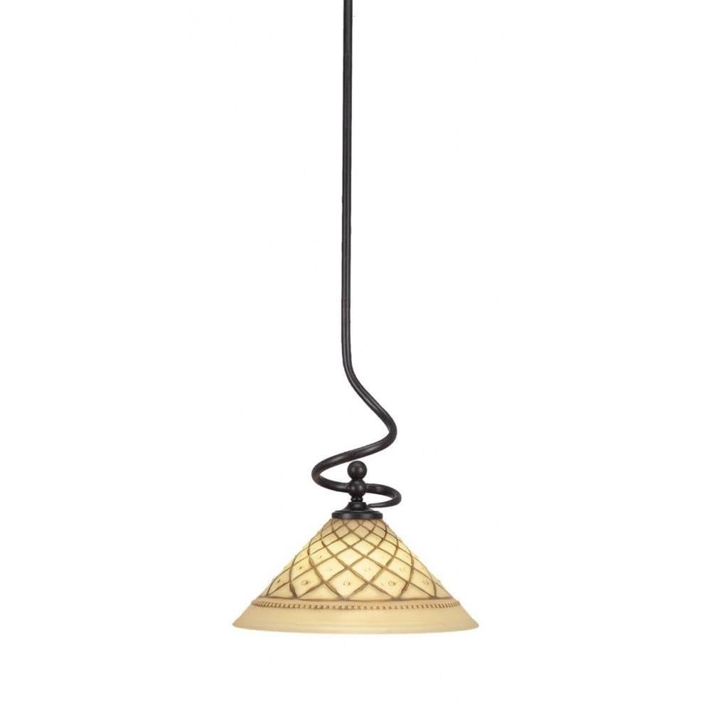 Toltec Lighting Capri 1 Light Mini Pendant in Dark Granite (901-DG-7182)