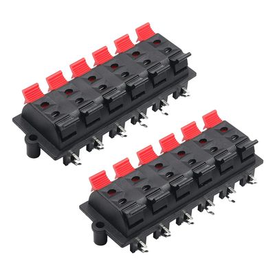 Bettomshin 2Pcs 12 Way Jack Socket Spring Push Release Connector Speaker Terminal Strip Block