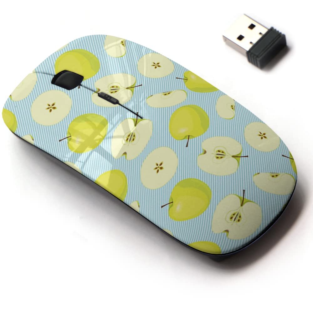2.4G Wireless Mouse with Cute Pattern Design for All Laptops and Desktops with Nano Receiver - Blue