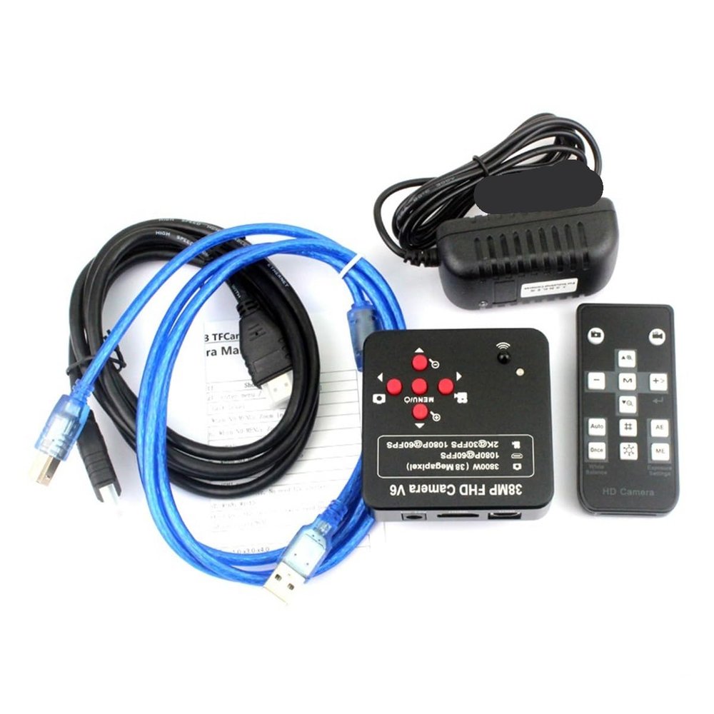 Microscope Accessories Kit 38MP 2K Digital Video Monocular Microscope Camera, Continuous Zoom 130X Microscope Slides (Color : 38MP HDMI Camera)