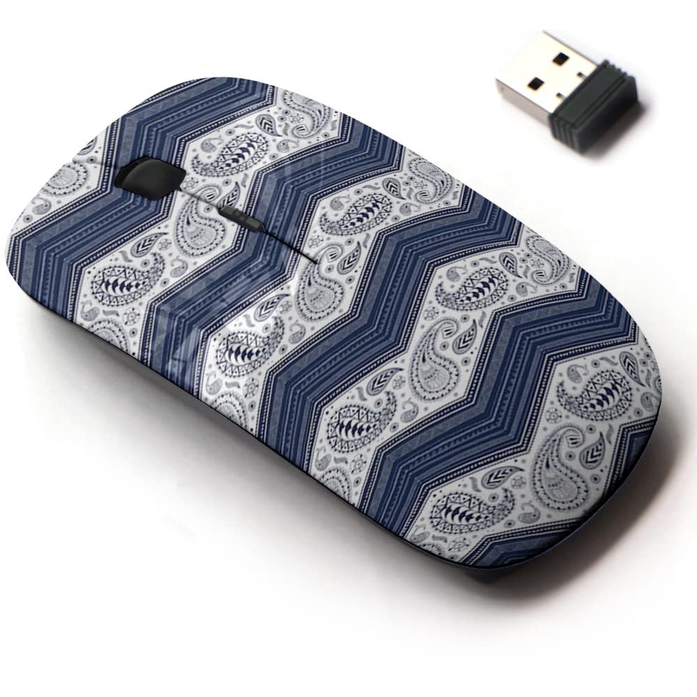 2.4G Wireless Mouse with Cute Pattern Design for All Laptops and Desktops with Nano Receiver - Bohemian Ornament Ethnic Tribal