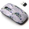2.4G Wireless Mouse with Cute Pattern Design for All Laptops and Desktops with Nano Receiver - Blue Urban Flowers view 1