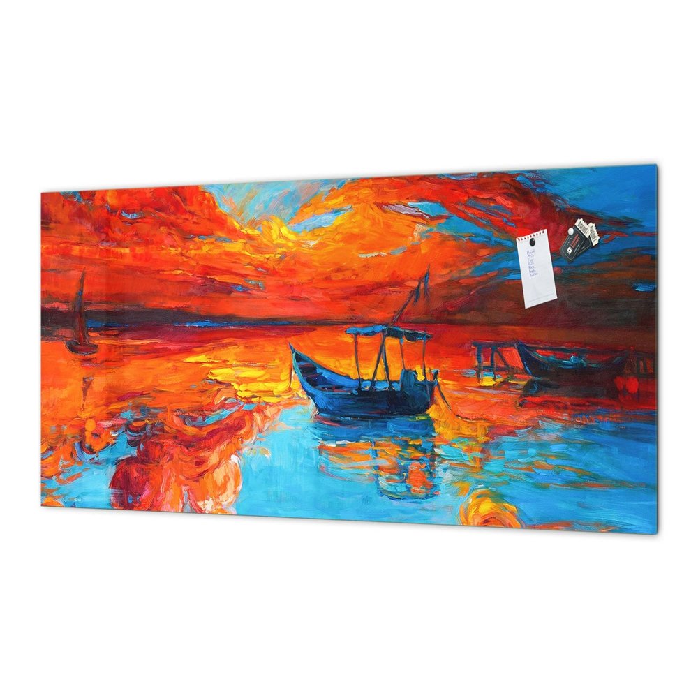 Glass splashback with metal backing - Kitchen glass panel MBBS27: Paintings Series