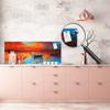 Glass splashback with metal backing - Kitchen glass panel MBBS27: Paintings Series view 2