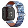 CJBROES Replacement Leather Watch Band, Compatible with Fitbit Versa 3 and Fitbit Sense of Wristband Bracelet Accessory - Tropical-Frangipani-Beach-Palms view 1
