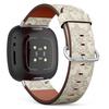 CJBROES Replacement Leather Watch Band, Compatible with Fitbit Versa 3 and Fitbit Sense of Wristband Bracelet Accessory - Damask-Floral view 1