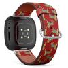 CJBROES Replacement Leather Watch Band, Compatible with Fitbit Versa 3 and Fitbit Sense of Wristband Bracelet Accessory - Geometrical-Ornate-Vintage view 1