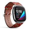 CJBROES Replacement Leather Watch Band, Compatible with Fitbit Versa 3 and Fitbit Sense of Wristband Bracelet Accessory - Geometrical-Ornate-Vintage view 2
