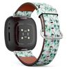 CJBROES Replacement Leather Watch Band, Compatible with Fitbit Versa 3 and Fitbit Sense of Wristband Bracelet Accessory - Beautiful-Orchid-Watercolor view 1