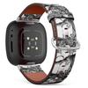 CJBROES Replacement Leather Watch Band, Compatible with Fitbit Versa 3 and Fitbit Sense of Wristband Bracelet Accessory - Watercolor-Tropical-Leopard-Plant view 1