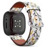 CJBROES Replacement Leather Watch Band, Compatible with Fitbit Versa 3 and Fitbit Sense of Wristband Bracelet Accessory - Yellow-Flowers view 1