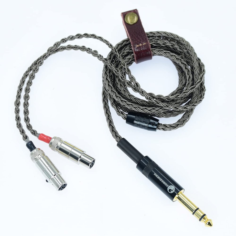 16 core 4pin 7n OCC 6.35 6.5mm Stereo Monitor Earphone Headphone Upgrade Cable Silver Plated for Audeze LCD 3 LCD-2 LCD2 LCD-4 (1.5m(4.92ft), Grey)