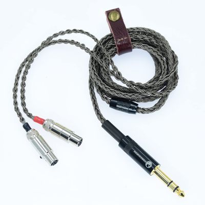 16 core 4pin 7n OCC 6.35 6.5mm Stereo Monitor Earphone Headphone Upgrade Cable Silver Plated for Audeze LCD 3 LCD-2 LCD2 LCD-4 (3m(9.85ft), Grey)