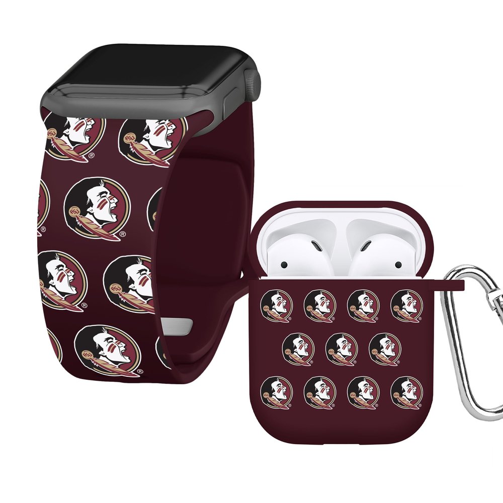 Affinity Bands Florida State Seminoles HD Combo Package Compatible with Apple Watch and AirPods Gen 1 & 2 (38/40/41mm (42mm Series 11) Short Repeating)