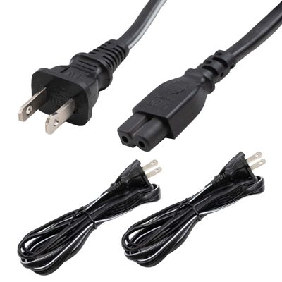 Rebuild Skills 6ft (2Pk) 2 Prong C7 Polarized Vizio TV Power Cord Replacement 6, PS2 Power Cord/Polarized AC Power Cord, Compatible with Vizio TV and Playstation1 & 2