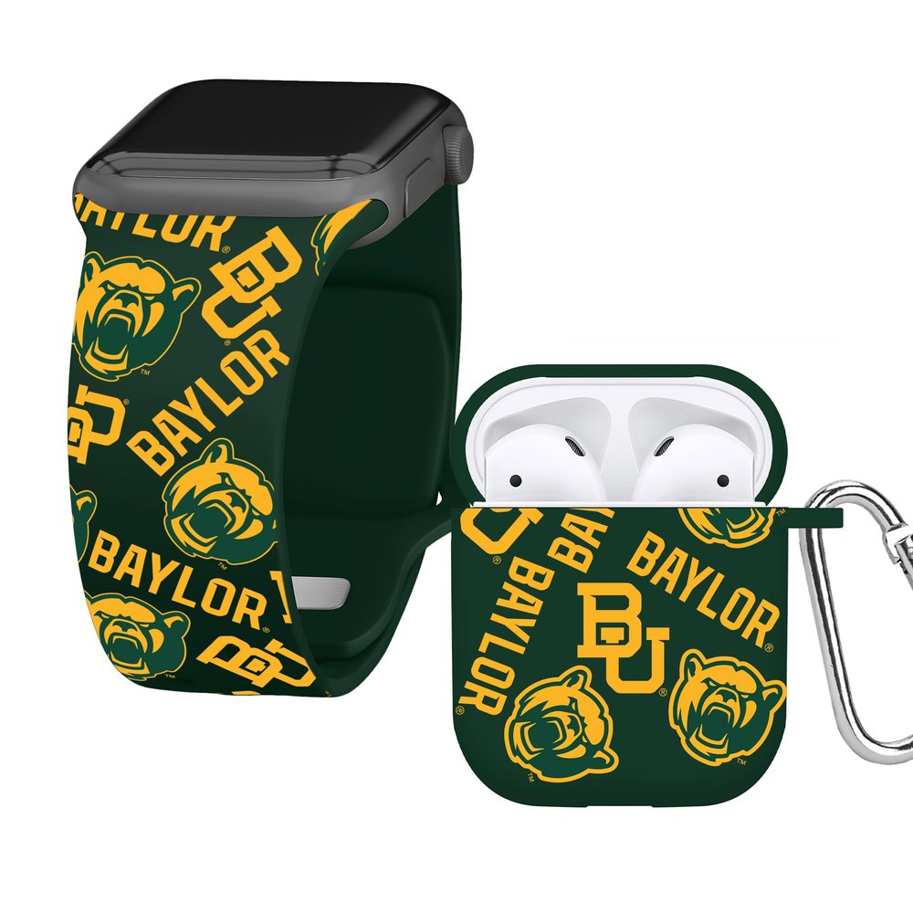 Affinity Bands Baylor Bears HD Combo Package Compatible with Apple Watch and AirPods Gen 1 & 2 (38/40/41mm (42mm Series 11) Long Random)