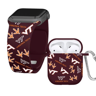 Affinity Bands Virginia Tech Hokies HD Combo Package Compatible with Apple Watch and AirPods Gen 1 & 2 (38/40/41mm (42mm Series 11) Long Random)
