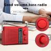 LEOTEC Portable AM FM Radio with Best Reception AC & Battery Operated Big Speaker,Large Tuning Knob,Clear Dial,Earphone Jack for Gift (Red) view 2