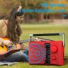 LEOTEC Portable AM FM Radio with Best Reception AC & Battery Operated Big Speaker,Large Tuning Knob,Clear Dial,Earphone Jack for Gift (Red) view 4