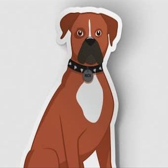 Cute Boxer Vinyl Sticker, Pet Animal Sticker, Pet Gift Sticker, Laptop Decal, Vinyl Car Decal, Waterbottle Sticker, Best Friend Gift