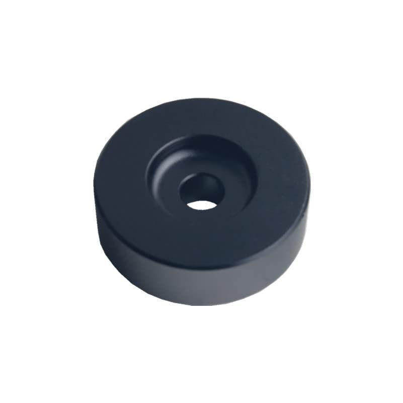 DEWHEL Aluminum 45 RPM Adapter Compatible with 7 inch Vinyl Records Dome 45 Adapter Player Turntable Accessories (Black)