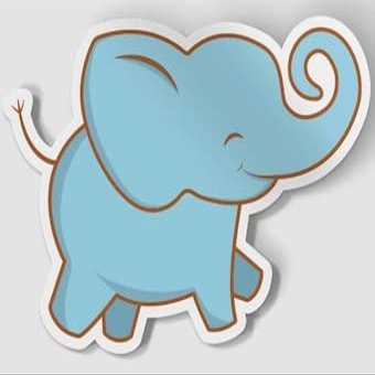 Cute Elephant Vinyl Sticker, Animal Sticker, African Wildlife Sticker, Pet Gift Sticker, Vinyl Laptop Decal, Baby Blue Elephant Stickers