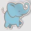 Cute Elephant Vinyl Sticker, Animal Sticker, African Wildlife Sticker, Pet Gift Sticker, Vinyl Laptop Decal, Baby Blue Elephant Stickers view 1