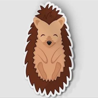 Cute Hedgehog Vinyl Sticker, Pet Gift Sticker, Vinyl Laptop Decal, Waterbottle Sticker, Window Sticker, Aesthetic Sticker