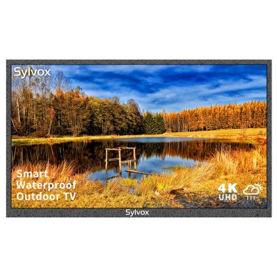 SYLVOX 43 inch Outdoor TV, Smart TV Compatible with Google Waterproof 4K LED Outdoor Television with Dual Speakers, Support Bluetooth & Wi-Fi, Deck Pro 2.0 Series Suitable for Partial Sun Areas