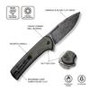 CIVIVI Pocket Knife for EDC, Conspirator Button Lock Folding Knife 3.48" Damascus Blade, Dark Green Micarta Handle C21006-DS1 view 2