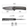 CIVIVI Pocket Knife for EDC, Conspirator Button Lock Folding Knife 3.48" Damascus Blade, Dark Green Micarta Handle C21006-DS1 view 3