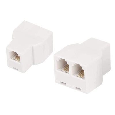 AIMIJIA 3Female Telephone Splitter Adapter Cable,Telephone Landline Cable Connector & Separator (RJ11 6P4C-2 Pack), 3Female-W2