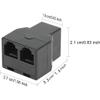 AIMIJIA 3Female Telephone Splitter Adapter Cable,Telephone Landline Cable Connector and Separator (RJ12 6P6C-2 Pack) view 4