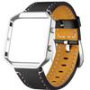 TryBest Watch Band Compatible with Fitbit Blaze, Women Girl Leather Strap with Metal Frame Slim Sport Wristband Adjustable 5.5-8.0 inch Compatible with Fitbit Blaze - Black view 1