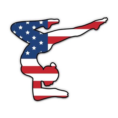 Gymnast American Flag Sticker - Gymnastics Vinyl Decal - 5 in