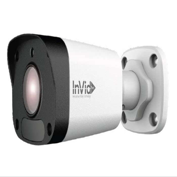 INVID TECH VIS-P5BXIR4LC 5MP Day/Night Outdoor IR Network Bullet Camera with Motion Detection Tracking, 4mm Lens, White