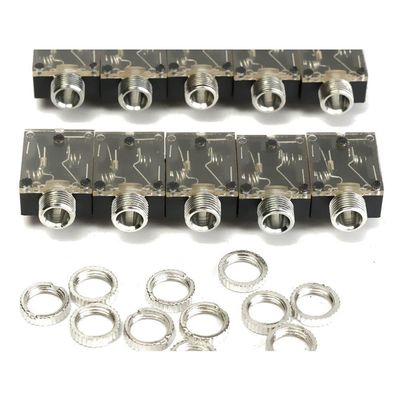 10PCS PJ-324 Headphone Jack 3.5mm Audio Jack with Nut 5-pin Audio Headphone Jack Interface Female PJ324