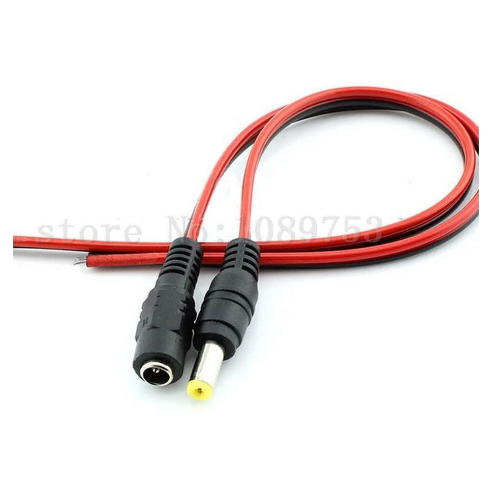20 Pair 12V 5.5x2.1mm Male + Female DC Power Jack Connector Cable Plug Wire CCTV