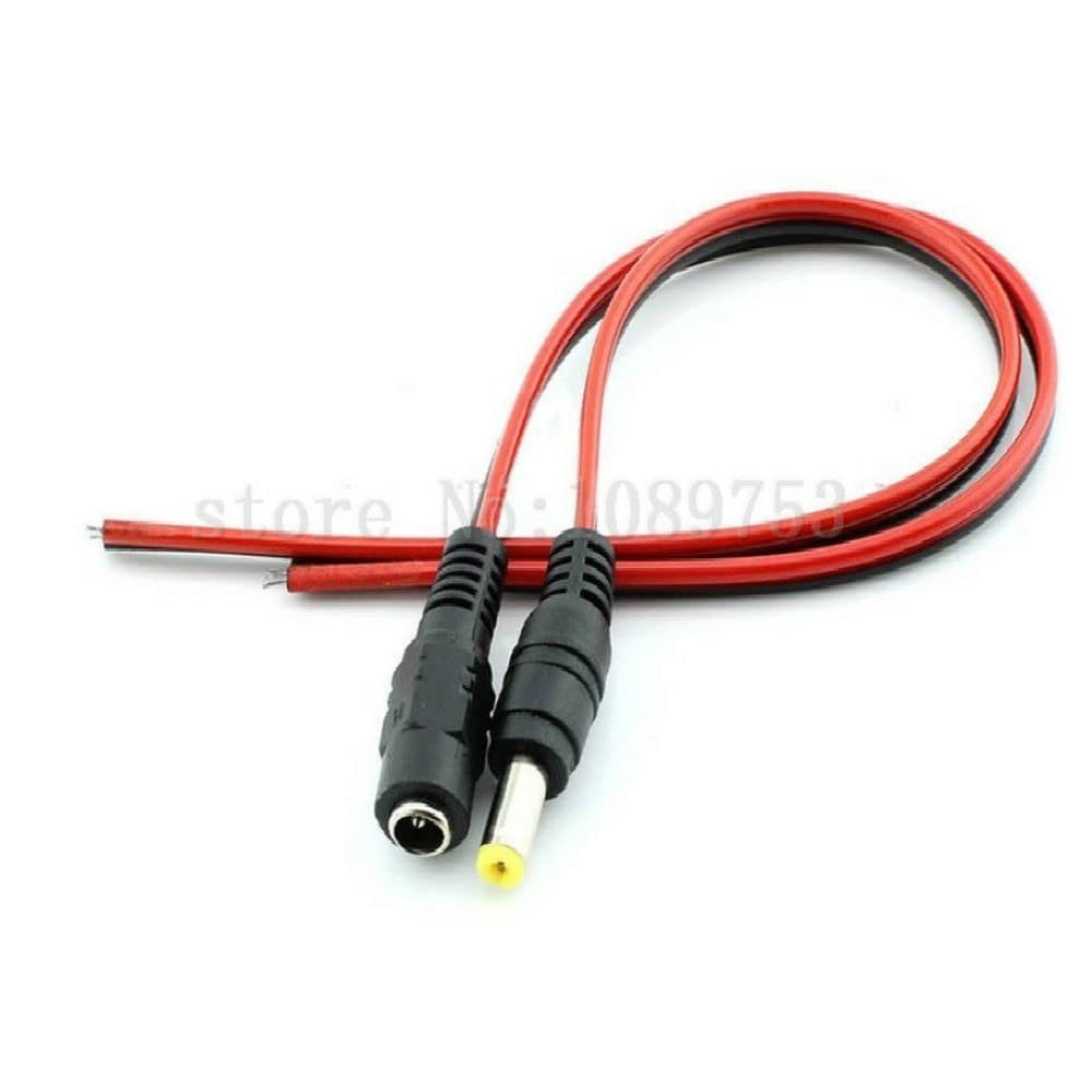 5 Pair 12V 5.5x2.1mm Male + Female DC Power Jack Connector Cable Plug Wire CCTV
