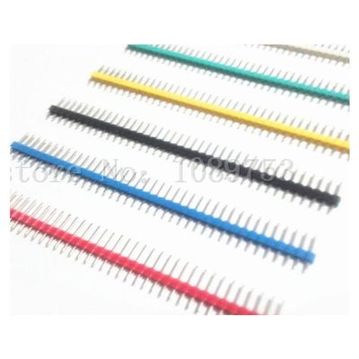 120Pcs Multicolor 2.54mm 40Pin Male Single Row Pin Header Strip 6-Color for Arduino DIY Gold-Plated High-Quality