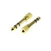 2pcs Gold 6.3mm 1/4" Male Plug to 3.5mm 1/8" Female Jack Stereo Headphone Audio Adapter Home Connectors Adapter Microphone view 1