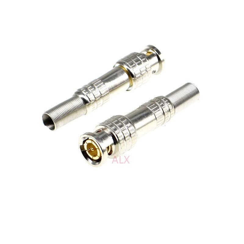 1PCS Solderless Q9 BNC Male Plug Connector with Screw for RG59 Coax Cable Couple Adapter for Video Camera CCTV Accessories