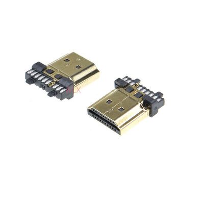 10PCS HDMI Male Plug Connector 19PIN 19P Gold-Plated hd 19 PIN Solder Type