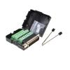 1PCS DB25 25PIN 2 Row Male Plug Connector Terminal Adapter with Black Shell D-SUB Wire Cable Free Solder view 1