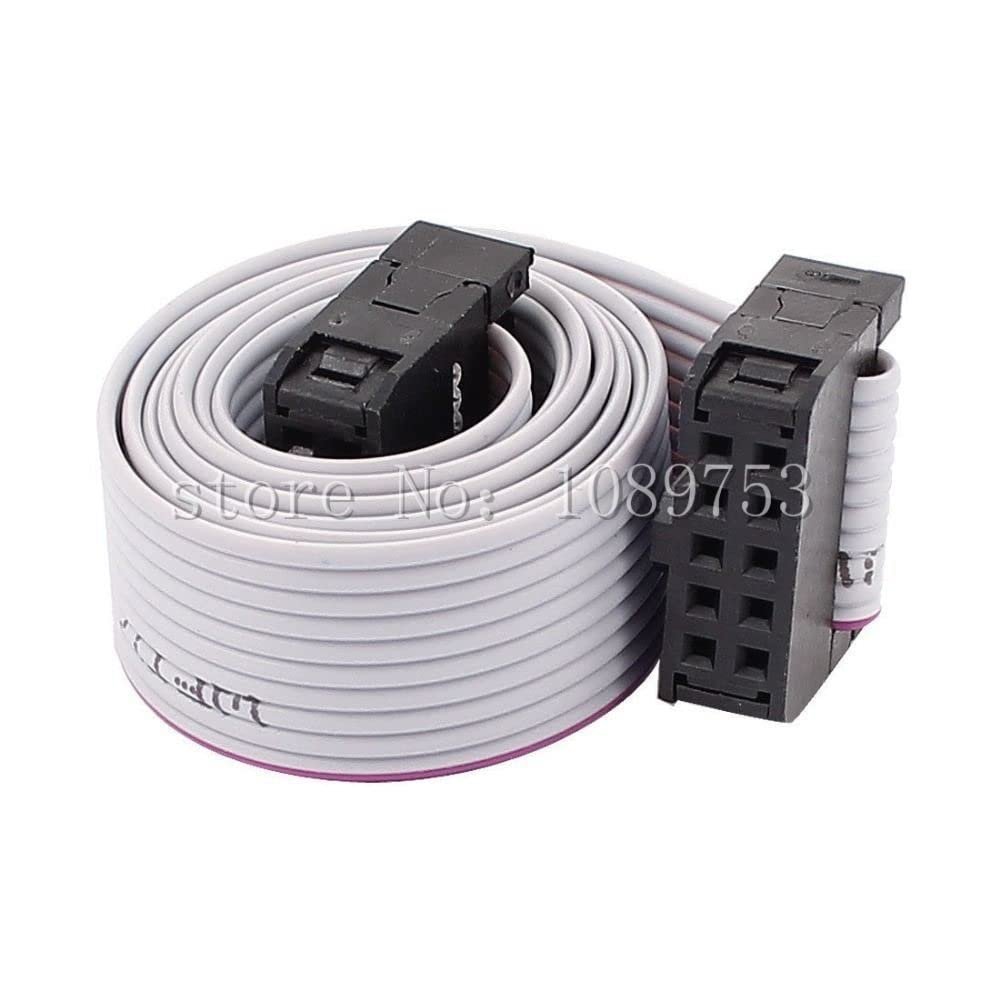 10pcs FC-10P 10 Pins 2.54mm Pitch 20cm JTAG AVR Download Cable Wire Connector Gray Flat Ribbon Data Cable