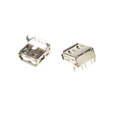 10PCS USB 2.0 Type-A Female Connector PCB Mount Socket 90 Degrees USB