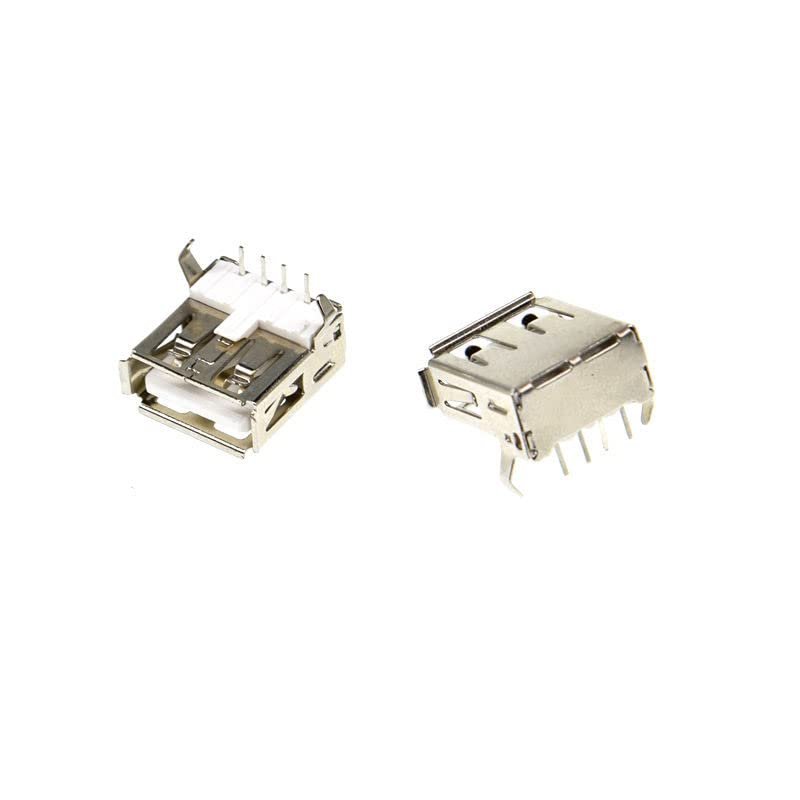 10PCS USB 2.0 Type-A Female Connector PCB Mount Socket 90 Degrees USB